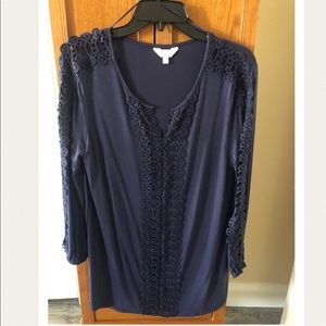 Denim blue tunic top